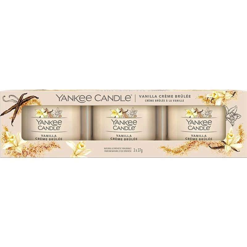 Yankee Candle Rempli Votive Vanille Crème Brûlée 3x37 g BuySalesMy.com